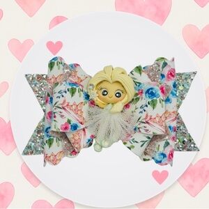 Custom handmade Boutique Elsa Hair Bow  perfect for a stand out little girl
